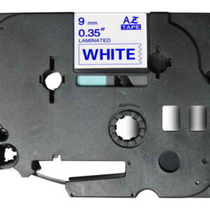 brother tze223 cinta laminada generica de etiquetas texto azul sobre fondo blanco ancho 9mm x 8 metros
