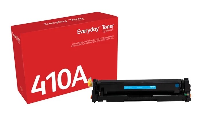 xerox everyday hp cf411a cyan cartucho de toner generico reemplaza 410a