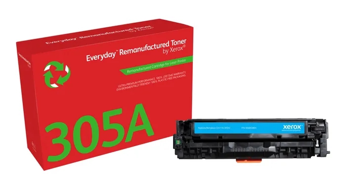 xerox everyday hp ce411a cyan cartucho de toner remanufacturado reemplaza 305a