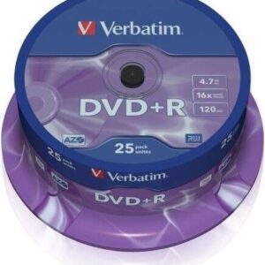 verbatim dvd+r 16x 4.7gb (tarrina 25 uds)