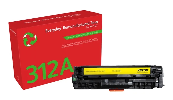 xerox everyday hp cf382a amarillo cartucho de toner remanufacturado reemplaza 312a