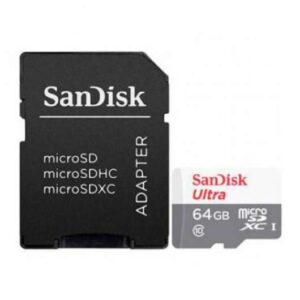 sandisk ultra tarjeta micro sdxc 64gb uhs i u1 clase 10 100mb/s + adaptador sd