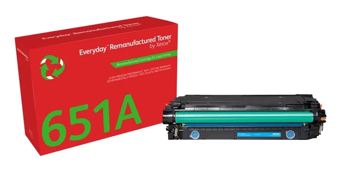 xerox everyday hp ce341a/ce741a/ce271a cyan cartucho de toner remanufacturado reemplaza 651a/307a/650a