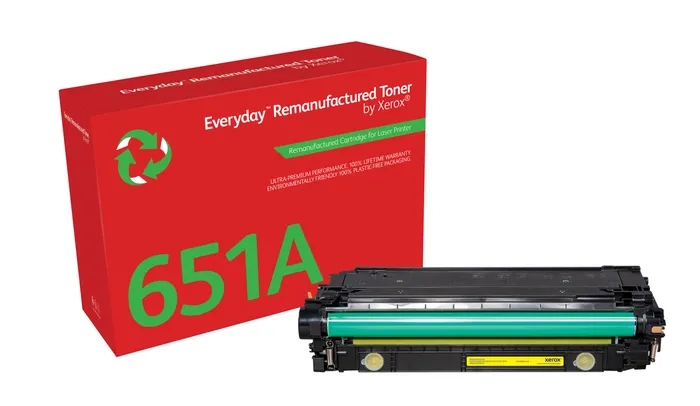 xerox everyday hp ce342a/ce742a/ce272a amarillo cartucho de toner remanufacturado reemplaza 651a/307a/650a