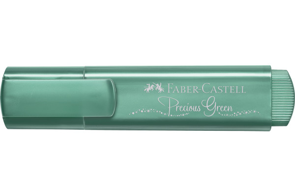 faber castell textliner 46 metallic marcador fluorescente punta biselada trazo entre 1mm y 5mm tinta con base de agua color verde metalico