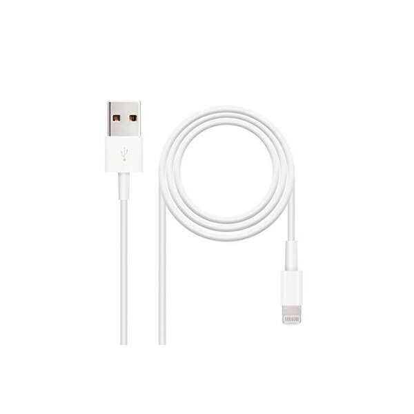 nanocable cable usb a 2.0 macho a lightning macho 1m color blanco