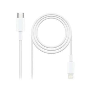 nanocable cable usb c macho a lightning macho 2m color blanco