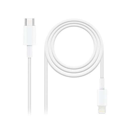 nanocable cable usb c macho a lightning macho 2m color blanco