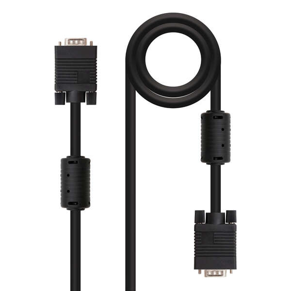 nanocable cable svga con ferrita hdb15 macho a hdb15 macho 1.80m color negro