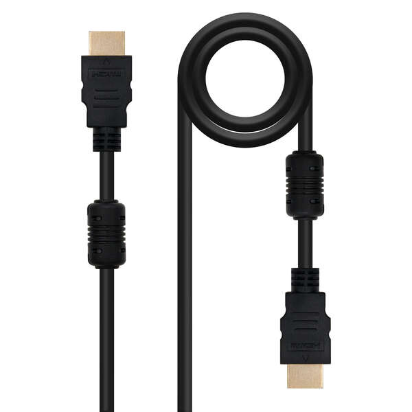 nanocable cable hdmi v1.4 con ferrita macho a hdmi v1.4 con ferrita macho 5m alta velocidad color negro