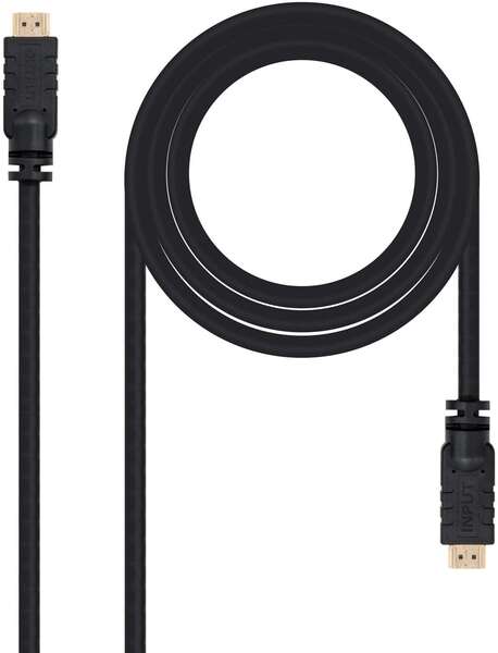 nanocable cable hdmi v1.4 con repetidor macho a hdmi v1.4 macho 15m alta velocidad color negro
