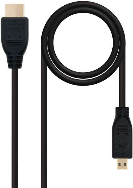 nanocable cable micro hdmi v1.4 macho a hdmi v1.4 macho 1.80m alta velocidad color negro