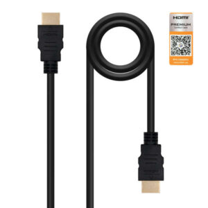 nanocable cable hdmi v2.0 premiun macho a hdmi v2.0 premiun macho 2m 4k@60hz 18gbps alta velocidad color negro
