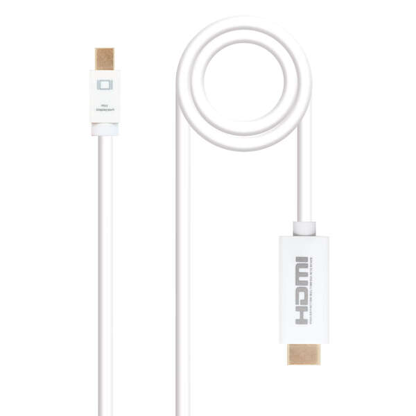 nanocable cable conversor mini dp macho a hdmi v1.4 macho 5m color blanco