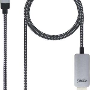 nanocable cable conversor usb c macho a hdmi macho 1.80m color negro/plata