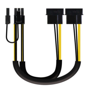 nanocable cable de alimentacion para tarjeta grafica 2x molex 4pin macho a pci e molex 6+2pin macho 0.20m