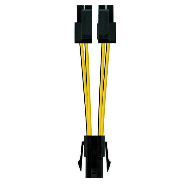 nanocable cable de alimentacion para microprocesador 4pin hembra a 4+4pines macho 0.15m
