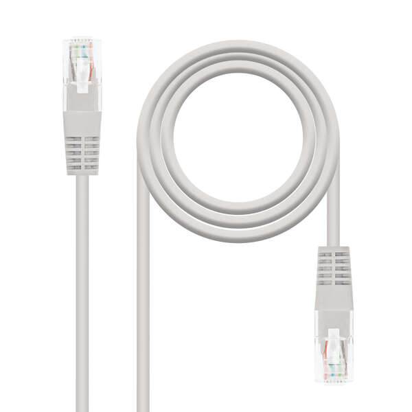 nanocable cable de red latiguillo rj45 cat.6 utp awg24 0.25m color gris