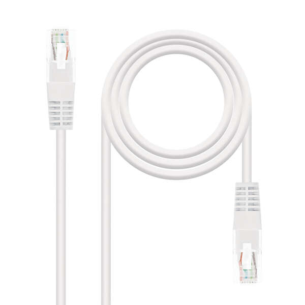 nanocable cable de red latiguillo rj45 cat.6 utp awg24 0.50m color blanco