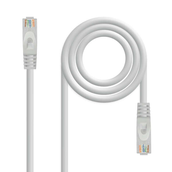 nanocable cable de red latiguillo rj45 lszh cat.6a utp awg24 15m color gris