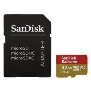 sandisk extreme tarjeta micro sdhc 32gb uhs i u3 a1 clase 10 90mb/s + adaptador sd