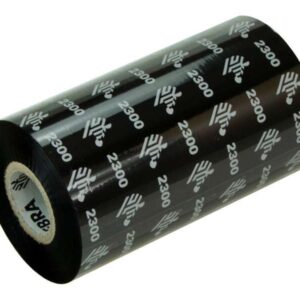 zebra zipship 2300 pack de 12 cintas de transferencia termica original negro cintas de cera nucleo 12.7mm, ancho 84mm, longitud 74m