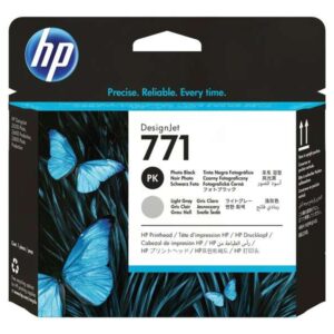 hp 771 cabezal de impresion original negro photo, gris light ce020a