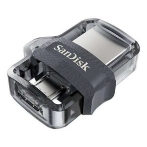sandisk ultra dual drive m3.0 memoria usb 3.0 y micro usb 128gb hasta 150mb/s de lectura color transparente/negro (pendrive)
