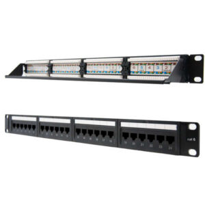nanocable patch panel 24 puertos rj45 cat.6 utp 19" 1u dual idc color negro