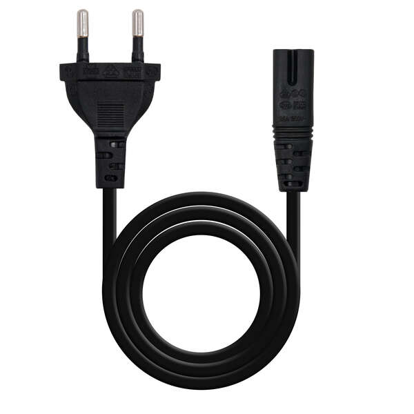 nanocable cable de alimentacion forma 8 cee7/16 macho a c7 hembra 1.50m color negro