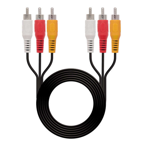 nanocable cable audio video 3x rca macho a 3x rca macho 1.80m color negro