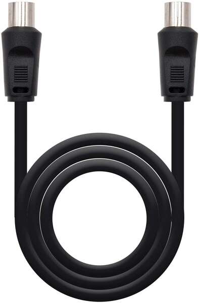 nanocable cable de antena tv 75 ohm macho/hembra 1.80m color negro