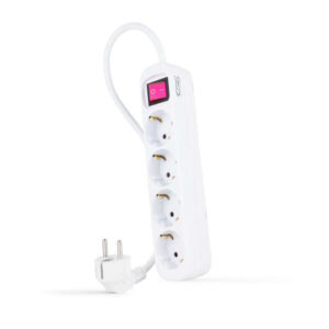 nanocable regleta de proteccion con 4 shuckos cable de 1.40m interruptor on/off color blanco