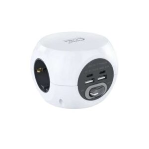 nanocable base de 3 enchufes tipo f + 2x usb a y 2x usb c con interruptor cable de 1.40m