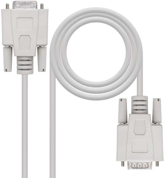 nanocable cable serie rs232 db9 macho a db9 hembra 1.80m color beige