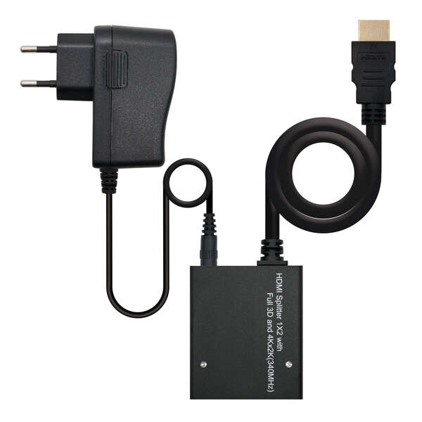nanocable duplicador hdmi alta velocidad para 2 dispositivos con alimentacion