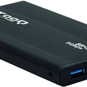 tooq carcasa externa hdd/sdd 2.5" hasta 9,5mm sata usb 3.0 color negro