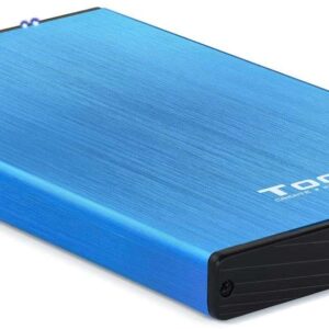 tooq carcasa externa hdd/sdd 2.5" hasta 9,5mm sata usb 3.0 color azul