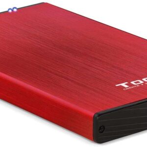 tooq carcasa externa hdd/sdd 2.5" hasta 9,5mm sata usb 3.0 color rojo
