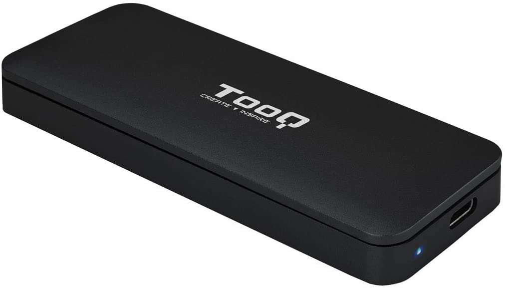 tooq carcasa externa ssd m2 nvme pcie usb c color negro