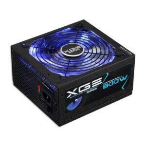 tooq xge ii fuente de alimentacion gaming 800w atx 2.3 12v pfc activo certificacion 80 plus bronze ventilador silencioso 140mm con iluminacion led color negro