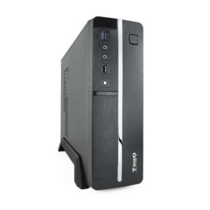 tooq caja micro atx, mini itx slim fuente de alimentacion 500w 1x hdd3,5 + 1x sdd2,5 + 1x hdd5.25 usb 2.0, usb 3.0, mic color negro