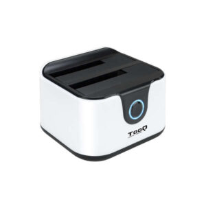 tooq docking station usb 3.0 hdd/ssd 2.5", 3.5" sata i,ii,iii boton de clonacion copia de seguridad color blanco/negro