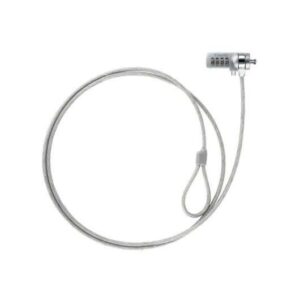 tooq cable de seguridad universal con combinacion para portatiles bloqueo de 4 digitos acero 4.5mm longitud 1.50m
