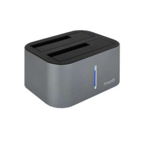 tooq docking station usb 3.0/3.1 gen 1 hdd/ssd 2.5", 3.5" sata boton de clonacion color gris/negro