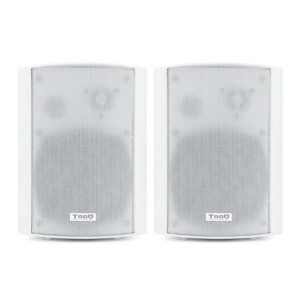 tooq altavoces autoamplificados de pared 60w control de volumen, agudos y bajos soporte giratorio 180º color blanco