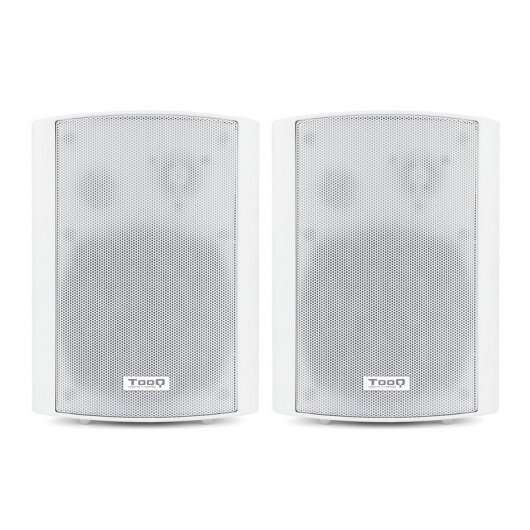 tooq altavoces autoamplificados de pared 60w control de volumen, agudos y bajos soporte giratorio 180º color blanco