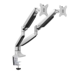 tooq soporte de mesa con brazos articulados para 2 monitores de 13" 32" giratorio e inclinable piston de gas peso max 9kg x brazo vesa 100x100mm