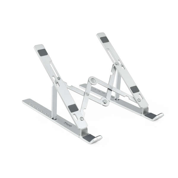 tooq soporte para portatil hasta 15" 7 niveles de altura plegable base antideslizante peso max 5kg color plata