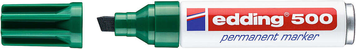 edding 500 rotulador permanente punta biselada trazo entre 2 y 7 mm. recargable secado instantaneo color verde